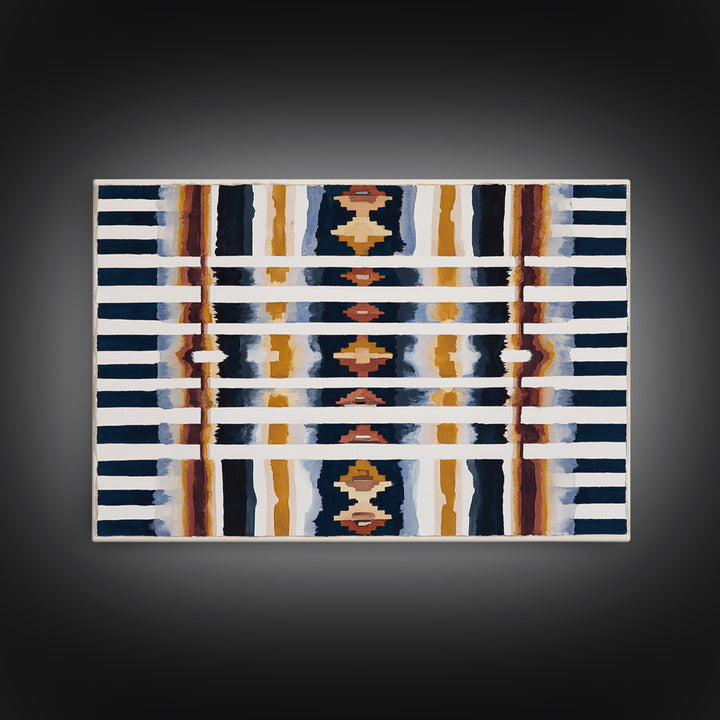Scandinavian Textile Pattern Framed Canvas Print, Scandinavian Art, Fine Art Print, Living Room Decor, Fine Art, Nordic, SCA-3x2-20