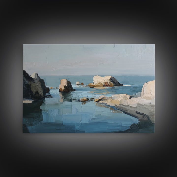 Muted Mountain Layers Framed Canvas Print, Scandinavian Art, Room Decor, Living Room Decor, Nordic, Mid Century Modern, SCA-3x2-36