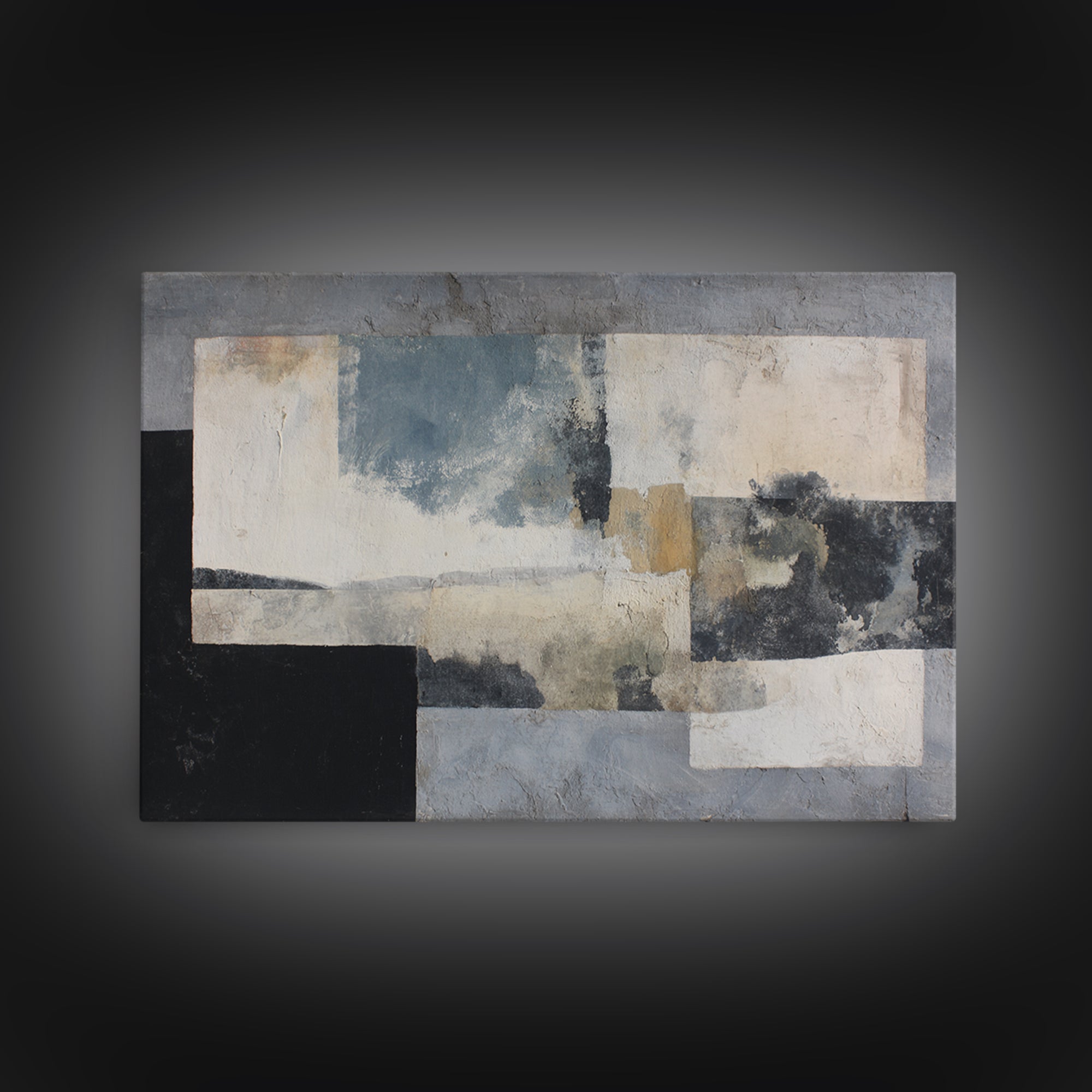 Simple Black House Shape Framed Canvas Print, Scandinavian Art, Abstract Wall Art, Living Room Decor, Fine Art, Nordic, SCA-3x2-59
