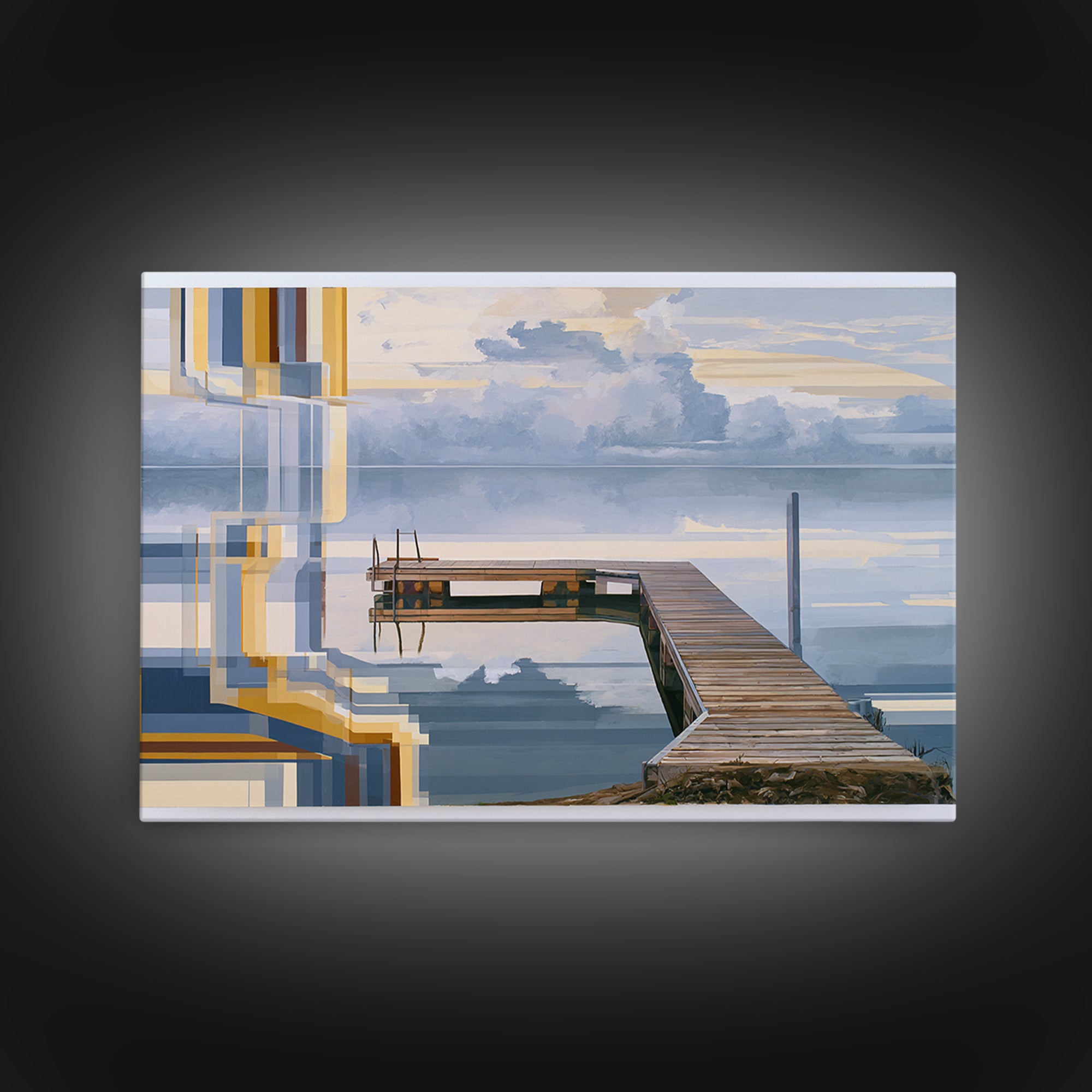 Calm Lake Dock Canvas Print, Scandinavian Art, Wall Art Print, Living Room Decor, Nordic, Fine Art Print, Statement Artwork, SCA-3x2-67