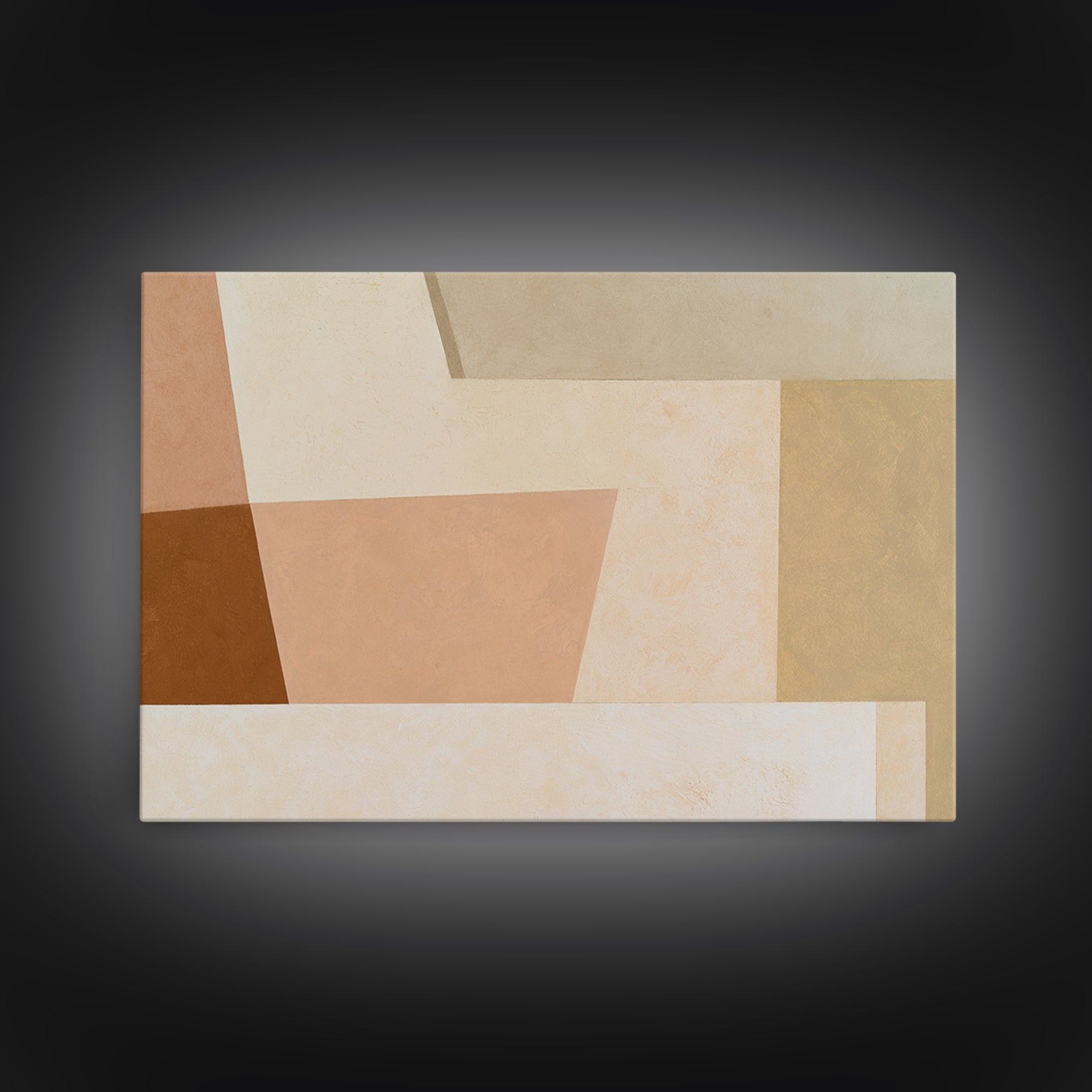 Soft Beige Geometric Abstraction Framed Canvas Print, Scandinavian Art, Living Room Decor, Abstract Art, Nordic, SCA-3x2-79