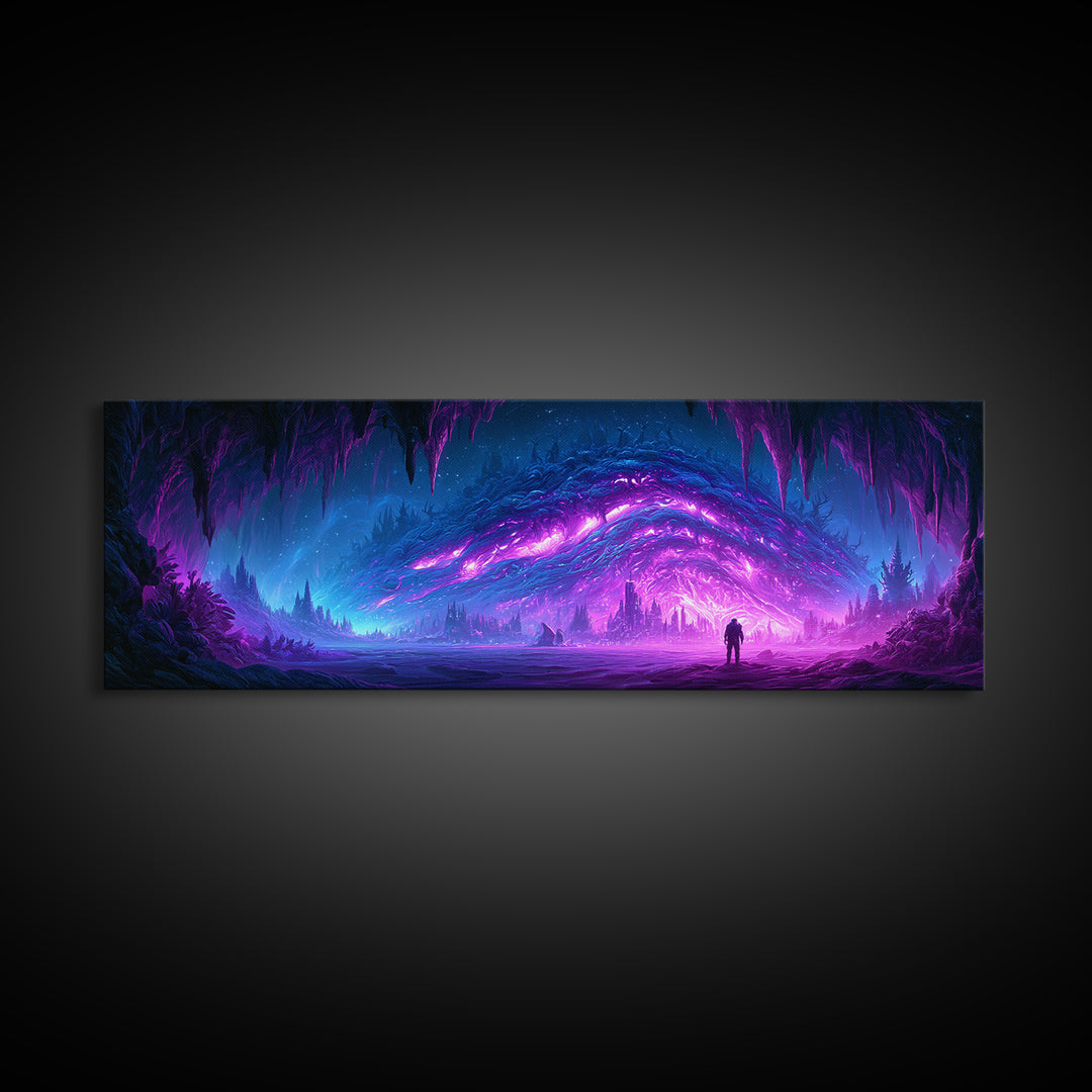Glowing Alien Artifact Canvas Print, Scifi Art, Gallery Decor, Living Room Decor, Fine Art, Orbit, Wall Art, Home Decor, SCI-3x1-36