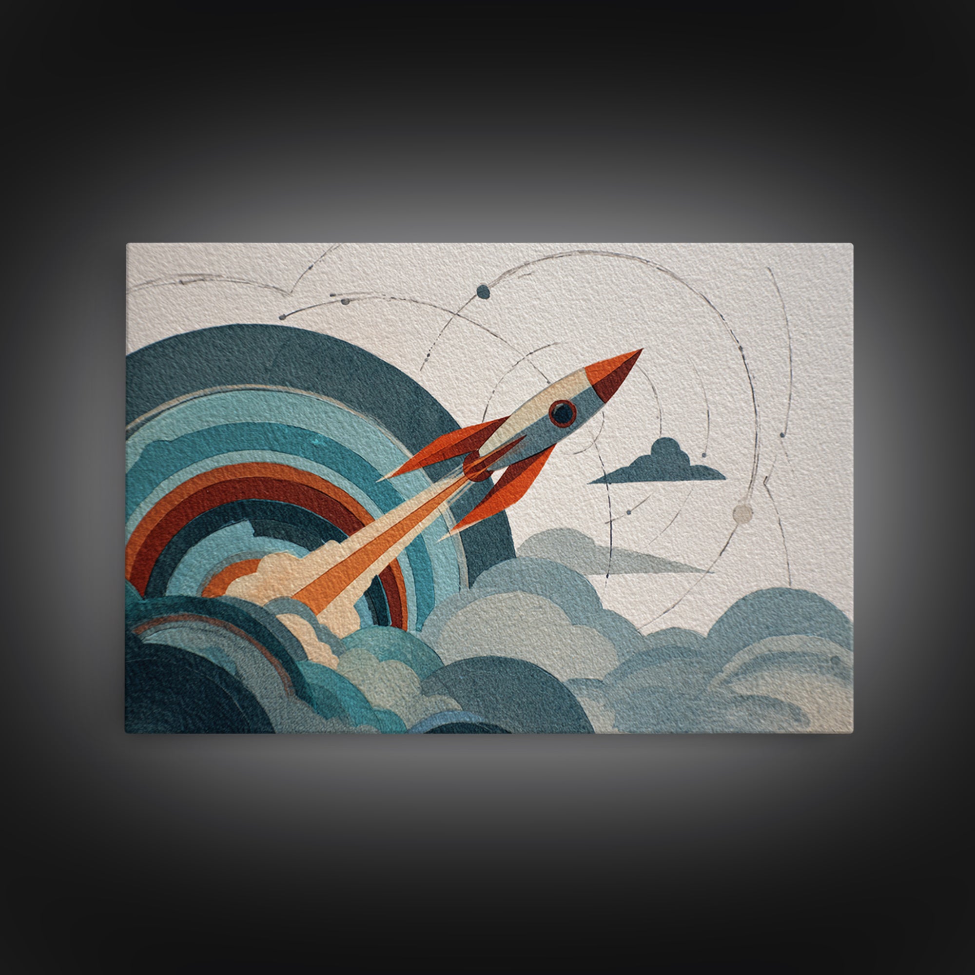 Abandoned Spacecraft Overgrown Canvas Print, Scifi Art, Pop Art, Living Room Decor, Orbit, Gallery Decor, Neutral Decor, SCI-3x2-38