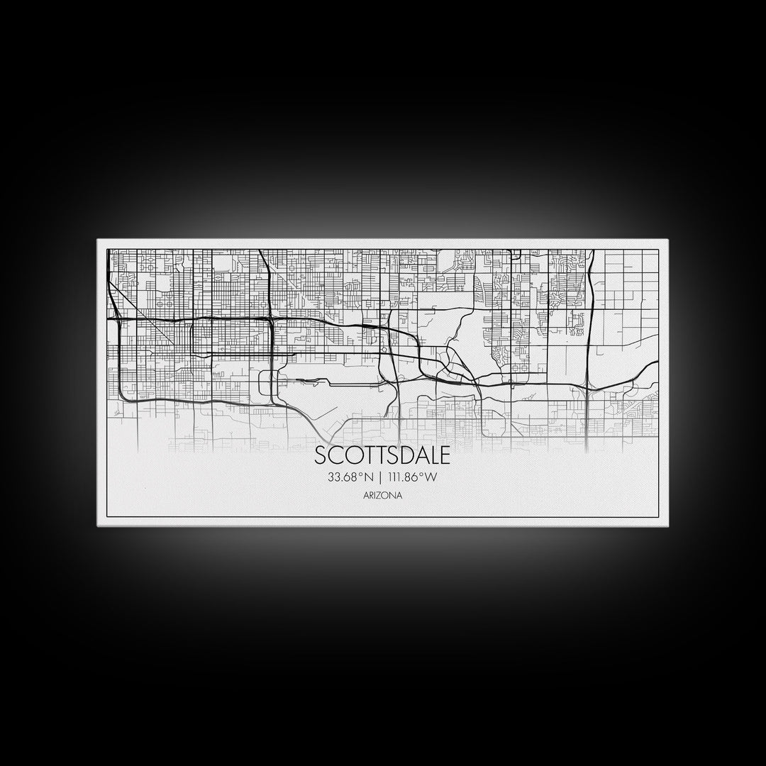 Scottsdale City Map, Arizona Art, Map Print, Modern Wall Art, Wall Art, Canvas Art, Teen Boy Wall Art, RV Décor, Realtor Thank You, Room Art