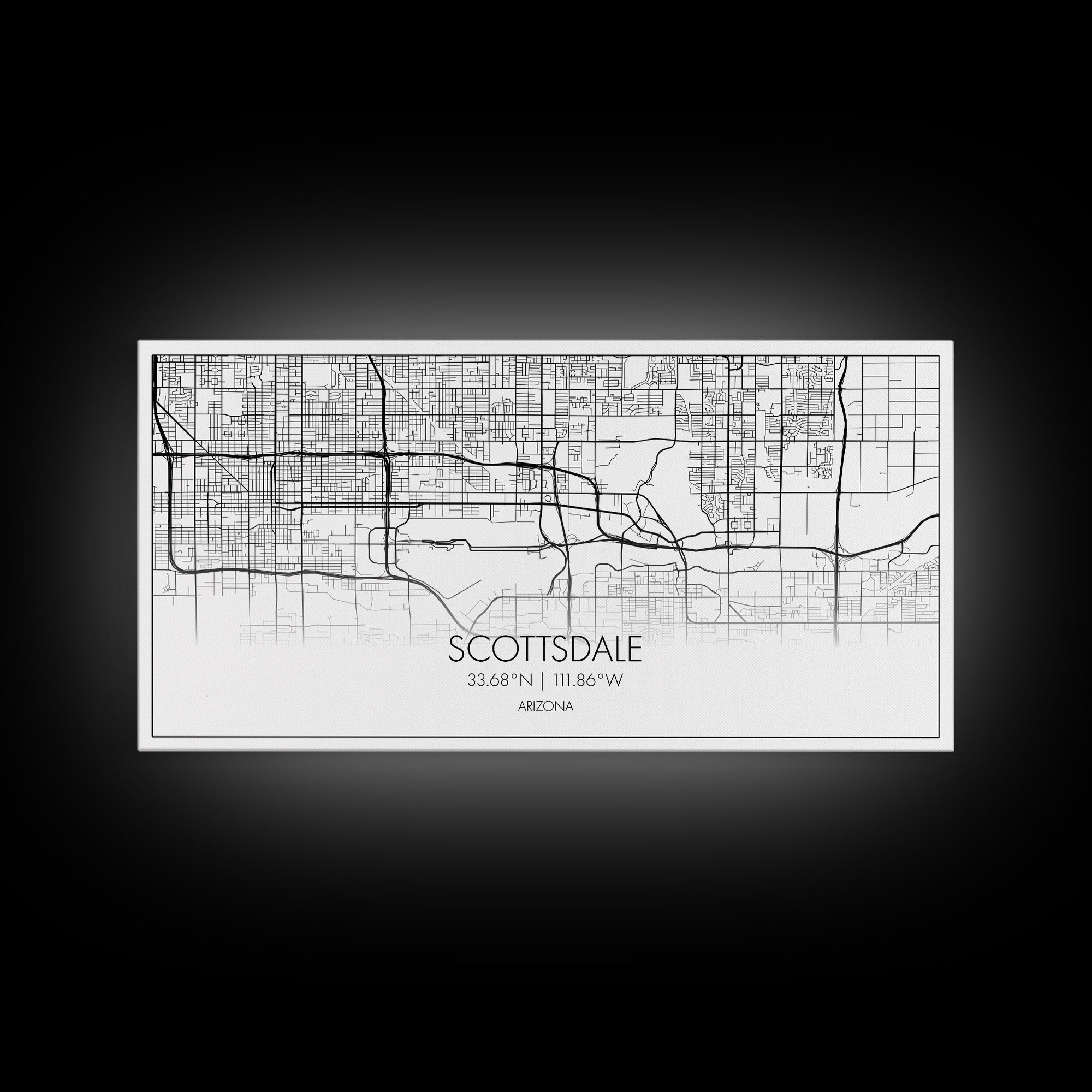 Scottsdale City Map, Arizona Art, Map Print, Modern Wall Art, Wall Art, Canvas Art, Teen Boy Wall Art, RV Décor, Realtor Thank You, Room Art