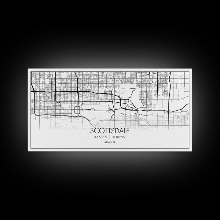 Scottsdale City Map, Arizona Art, Map Print, Modern Wall Art, Wall Art, Canvas Art, Teen Boy Wall Art, RV Décor, Realtor Thank You, Room Art