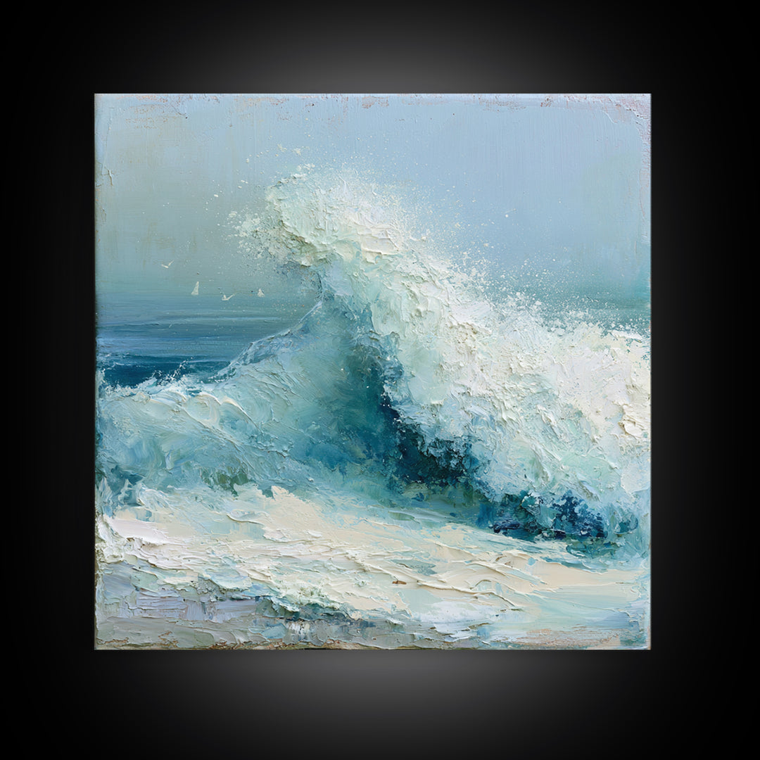Wild Atlantic Wave Framed Canvas Print, Seascape Art, Gallery Decor, Coastal Decor, Fine Art, Seascape, Contemporary Art, SEA-1x1-65