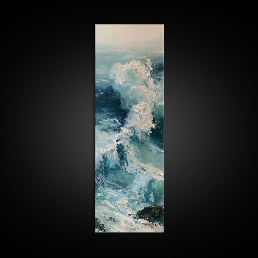 Wild Atlantic Wave Canvas Print, Seascape Art, Abstract Painting, Coastal Decor, Fine Art, Seascape, Room Decor, SEA-1x3-5