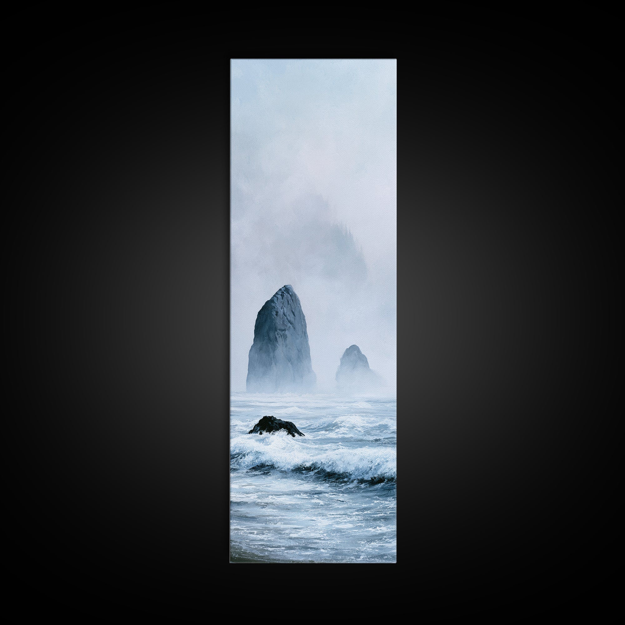 Sea Stack Rocks Canvas Print, Seascape Art, Contemporary Art, Coastal Decor, Fine Art, Seascape, Canvas Wall Art, Abstract Art, SEA-1x3-7