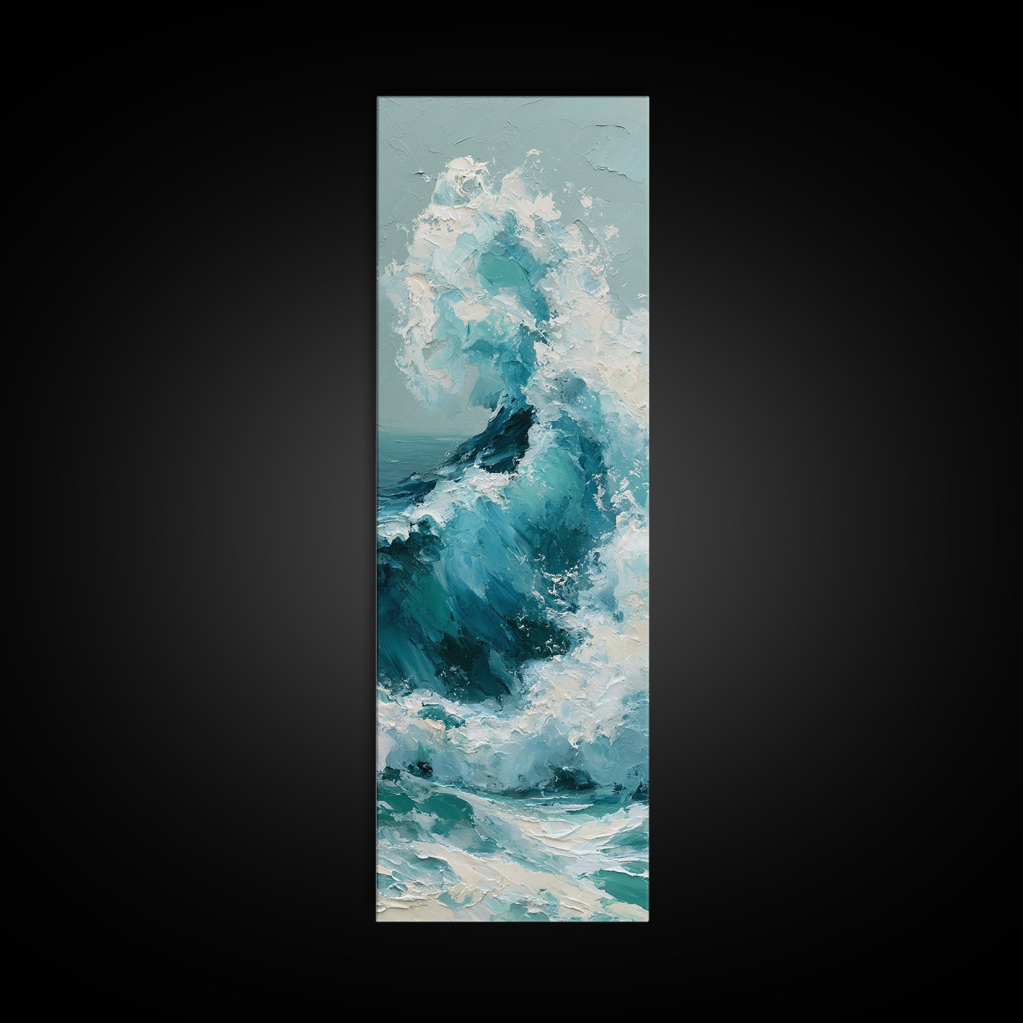 Wild Atlantic Wave Canvas Print, Seascape Art, Luxury Decor, Coastal Decor, Fine Art, Seascape, Oil Painting, Digital Wall Art, SEA-1x3-77