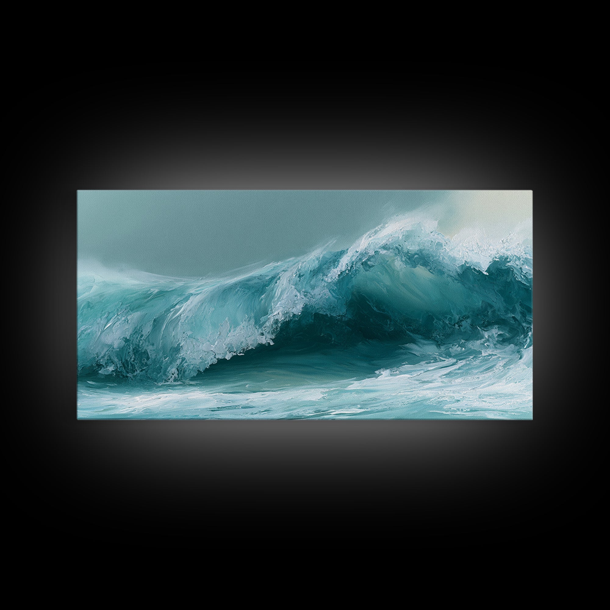 Abstract Wave Curl Framed Canvas Print, Seascape Art, Original Art, Coastal Decor, Fine Art, Seascape, Living Room Wall Art, SEA-2x1-3