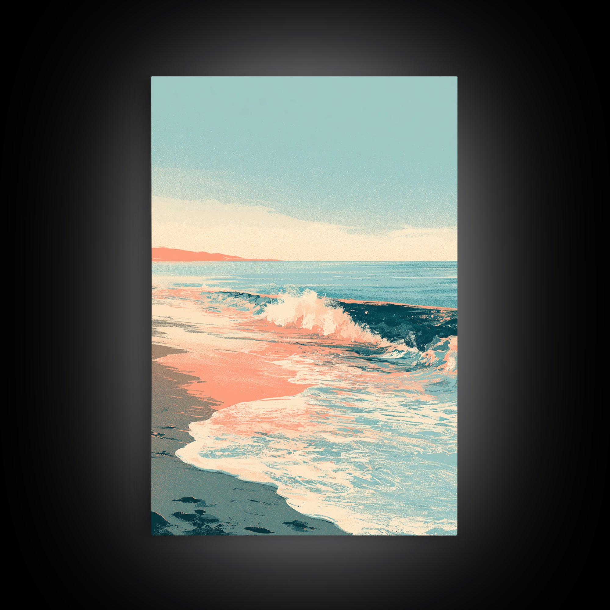Calm Blue Horizon Framed Canvas Print, Seascape Art, Contemporary Art, Coastal Decor, Fine Art, Seascape, Canvas Wall Art, SEA-2x3-34
