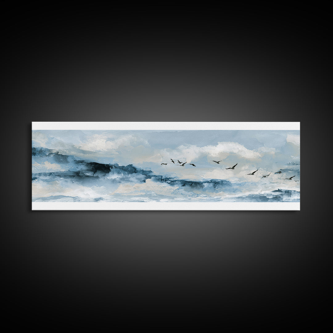 Misty Sea Cliffs Canvas Print, Seascape Art, Living Room Decor, Coastal Decor, Fine Art, Seascape, Gallery Decor, Wall Decor, SEA-3x1-45