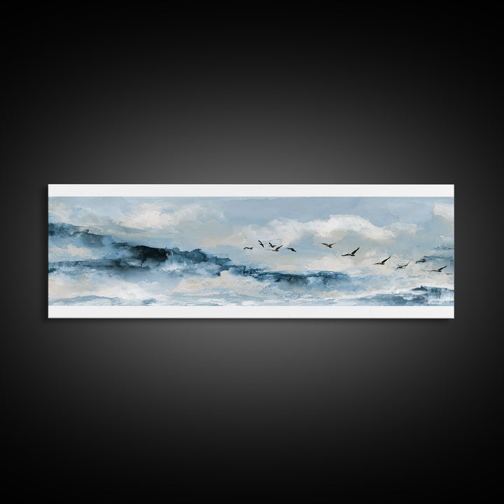 Misty Sea Cliffs Canvas Print, Seascape Art, Living Room Decor, Coastal Decor, Fine Art, Seascape, Gallery Decor, Wall Decor, SEA-3x1-45