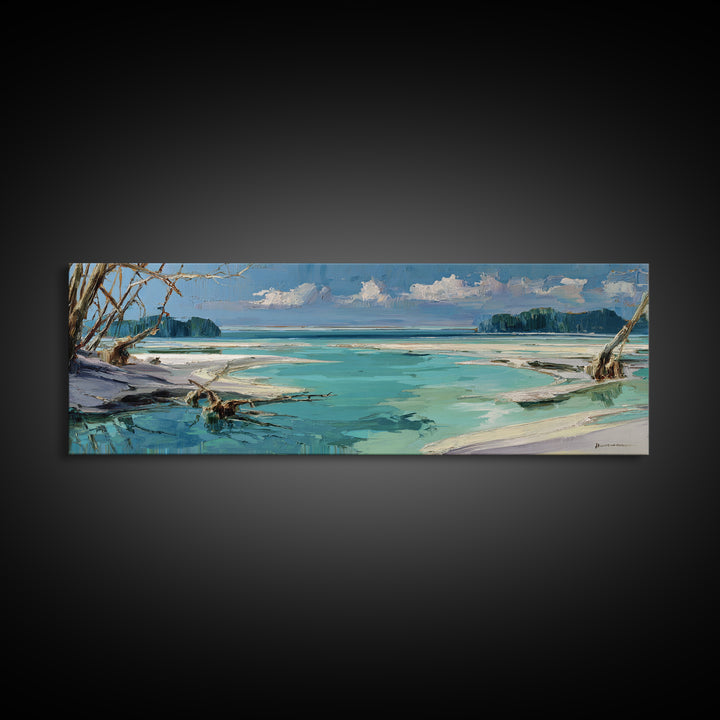 Whitecaps Rolling under Storm Light Framed Canvas Print, Seascape Art, Wall Art Print, Coastal Decor, Fine Art, Seascape, SEA-3x1-77