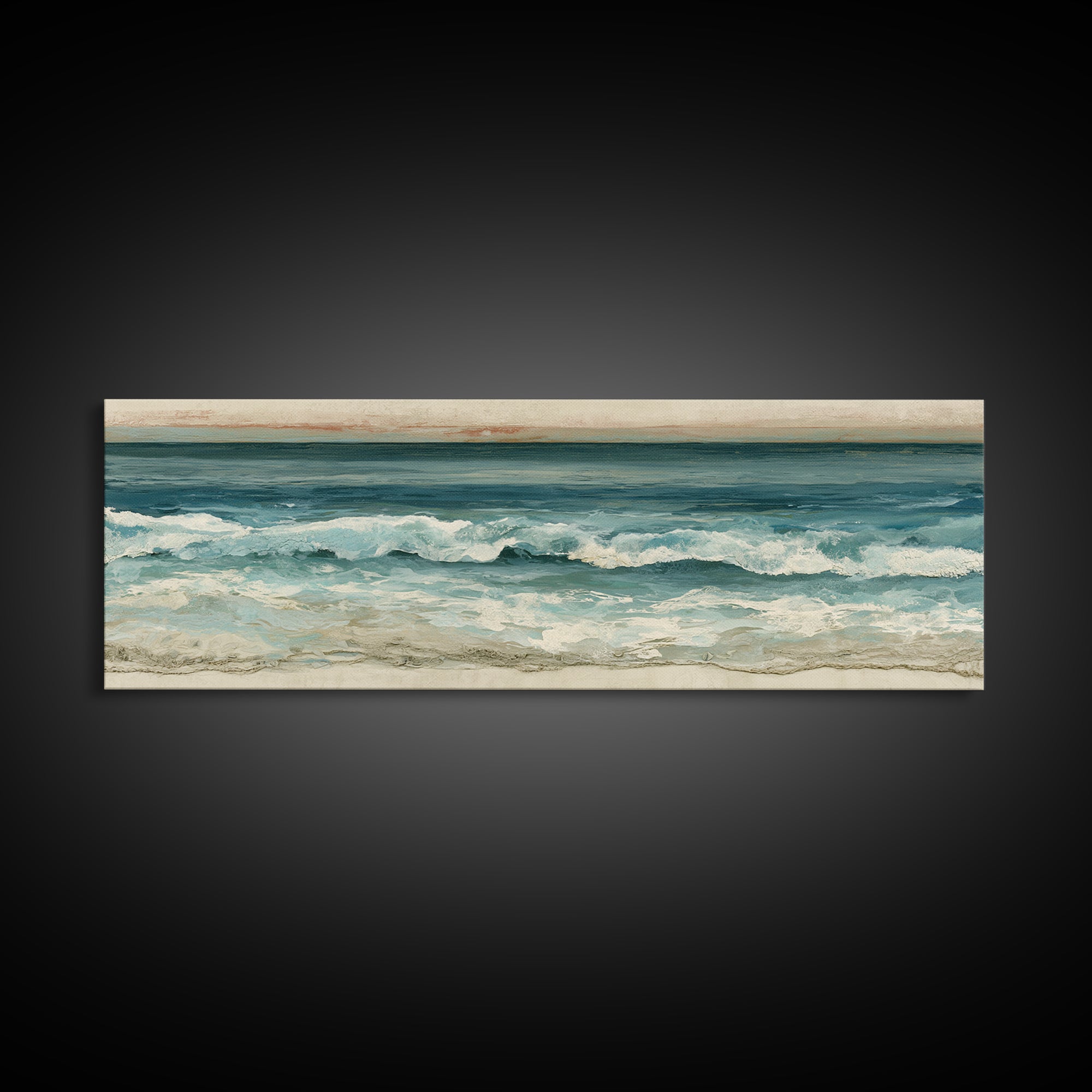 Minimal Horizon Line Canvas Print, Seascape Art, Living Room Wall Art, Coastal Decor, Fine Art, Seascape, Statement Artwork, SEA-3x1-8