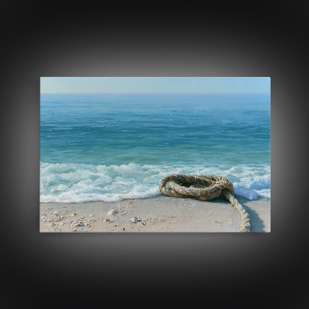 Calm Blue Horizon Canvas Print, Seascape Art, Printable Art, Coastal Decor, Oil Painting, Seascape, Beach Decor, Gallery Decor, SEA-3x2-54