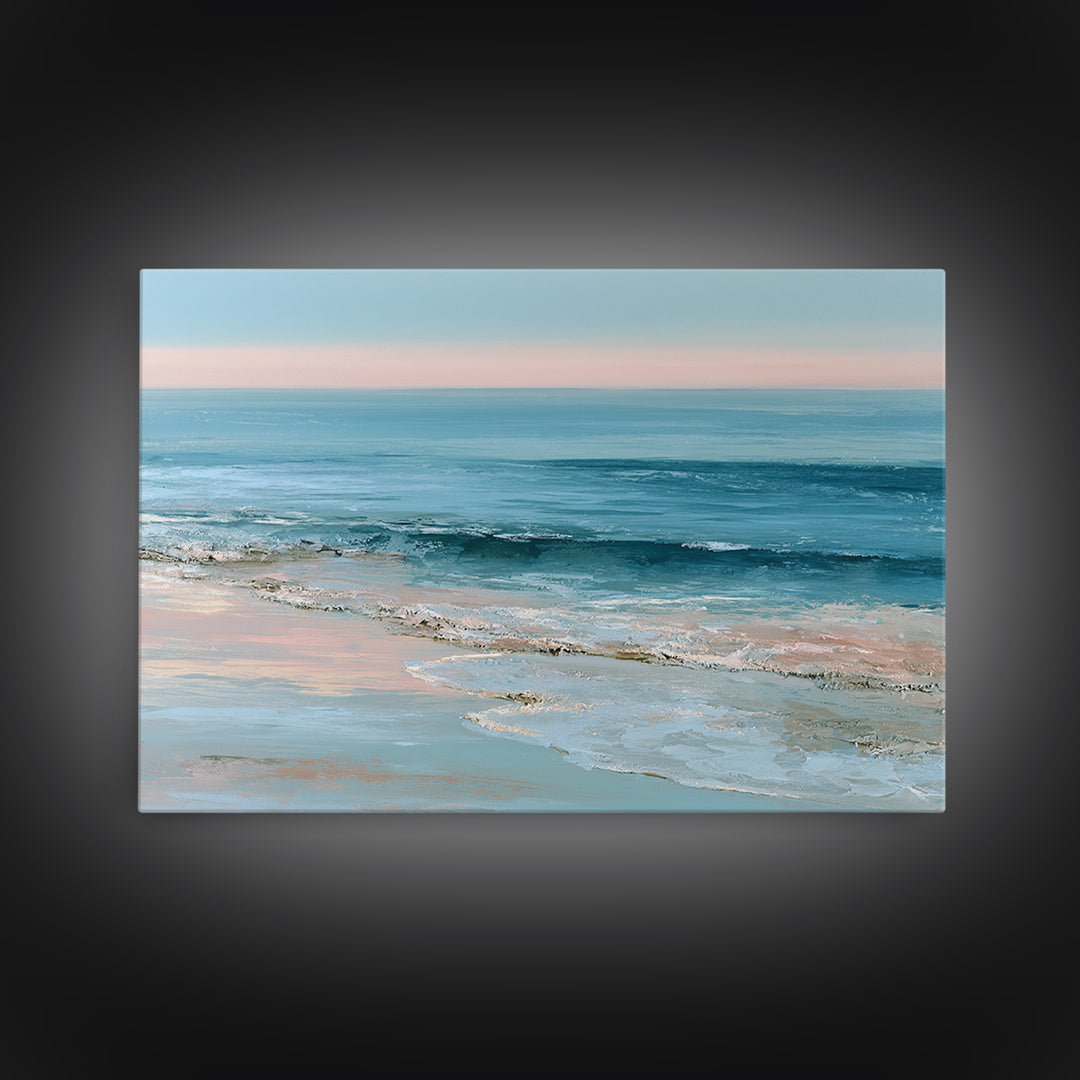 Calm Blue Horizon Framed Canvas Print, Seascape Art, Original Art, Coastal Decor, Fine Art, Seascape, Living Room Wall Art, SEA-3x2-6