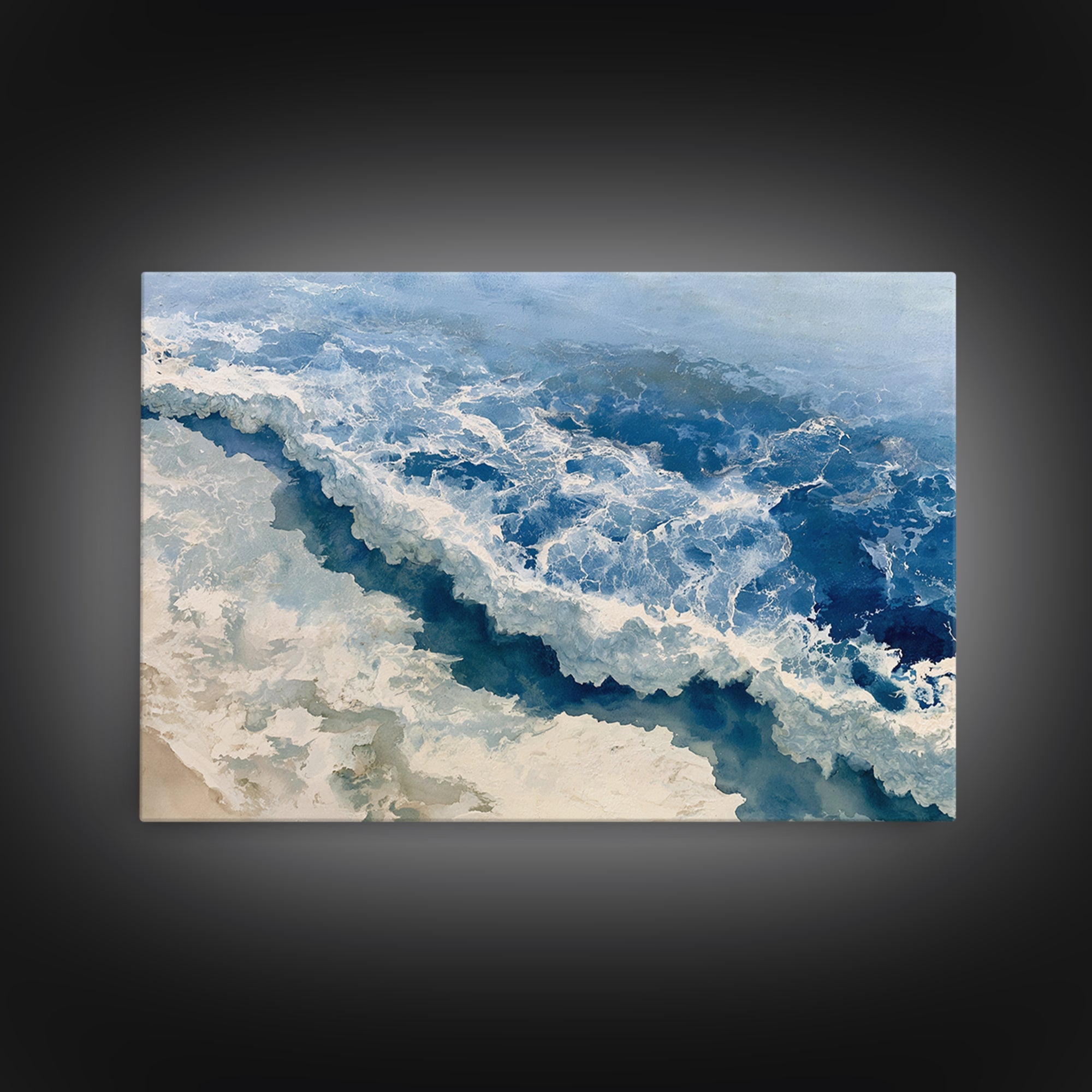 Ocean Foam Patterns from Above Framed Canvas Print, Seascape Art, Gallery Decor, Coastal Decor, Fine Art, Seascape, SEA-3x2-64