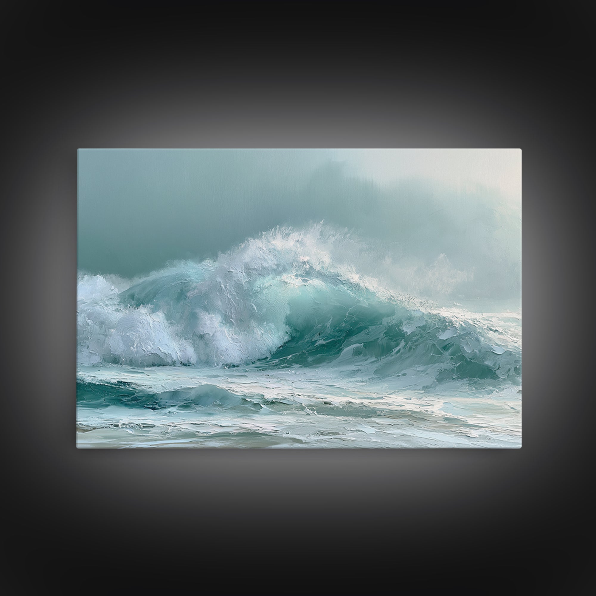 Wild Atlantic Wave Framed Canvas Print, Seascape Art, Living Room Wall Art, Coastal Decor, Seascape, Statement Artwork, SEA-3x2-69