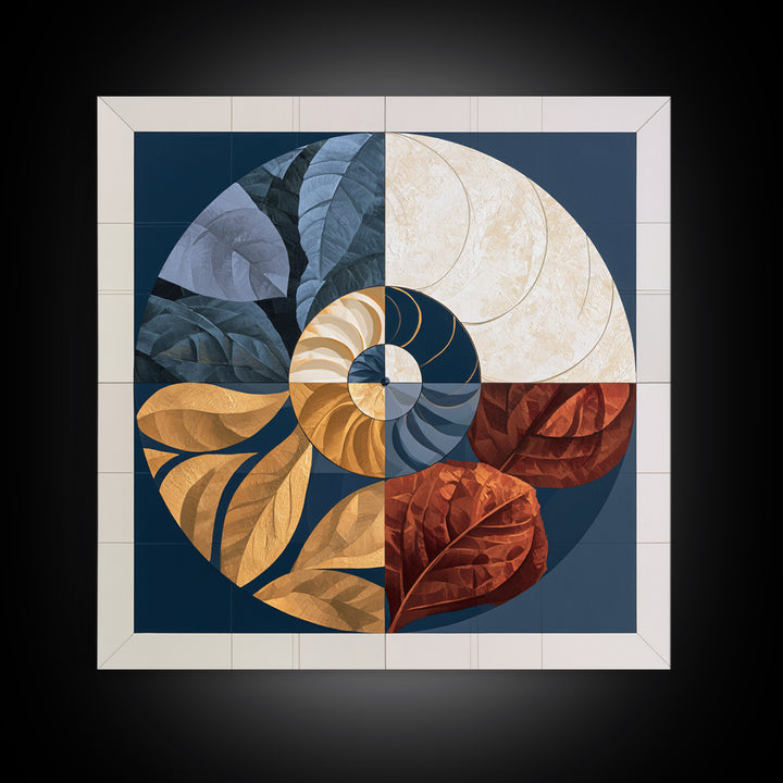 Golden Ratio Spiral Canvas Print, Sacred Geometry Art, Abstract Art Print, Living Room Decor, Watercolor Art, Geometry, SGA-1x1-54