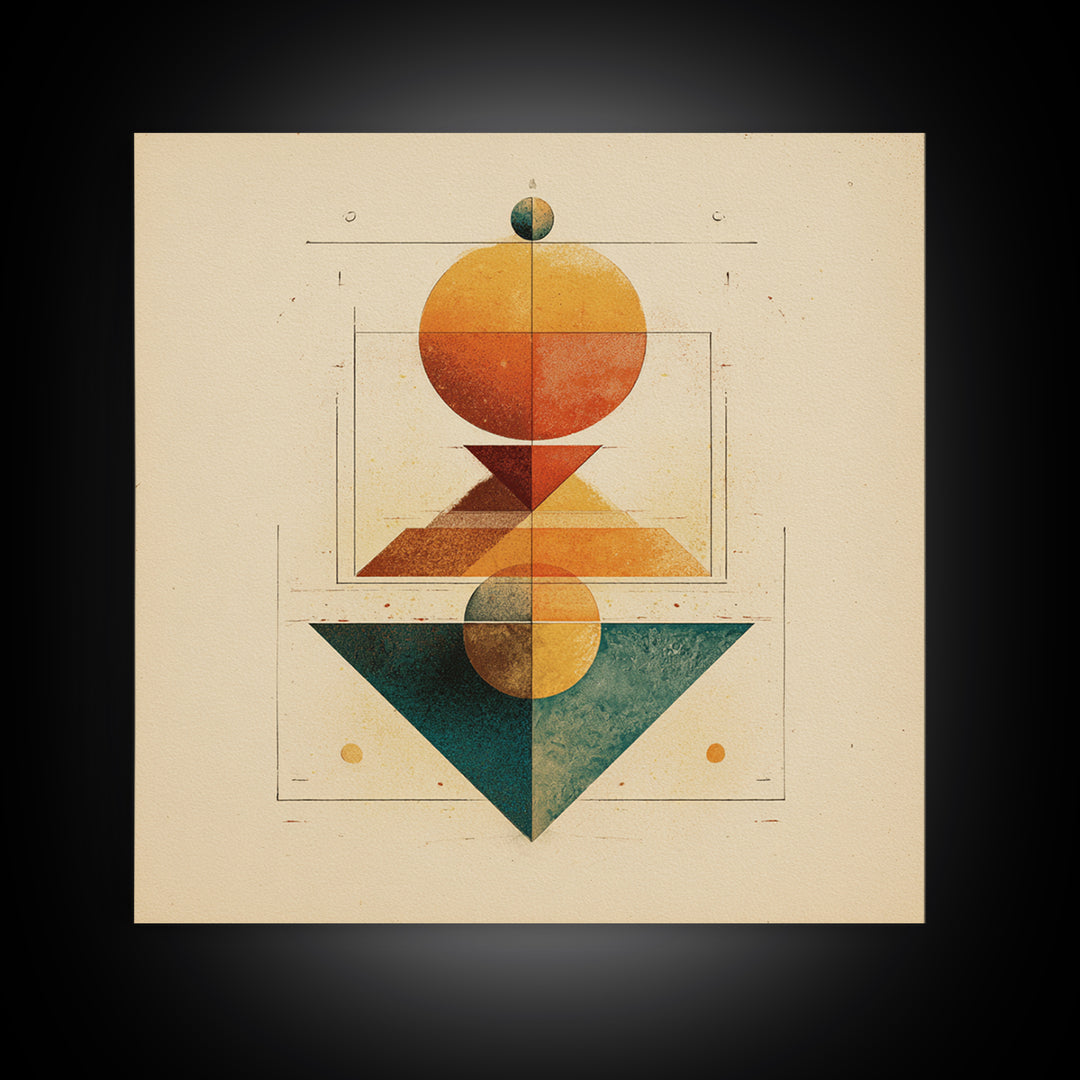 Sacred Deer Formed from Geometric Facets Canvas Print, Sacred Geometry Art, Zen Home Decor, Living Room Decor, Geometry, SGA-1x1-55