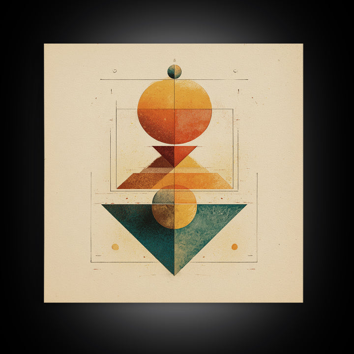 Sacred Deer Formed from Geometric Facets Canvas Print, Sacred Geometry Art, Zen Home Decor, Living Room Decor, Geometry, SGA-1x1-55
