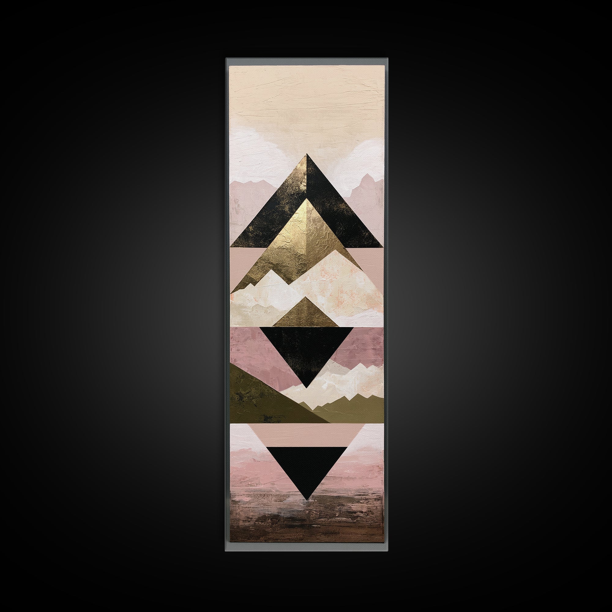 Triangle Mountain Landscape Canvas Print, Sacred Geometry Art, Art Print, Living Room Decor, Geometry, Digital Wall Art, SGA-1x3-77