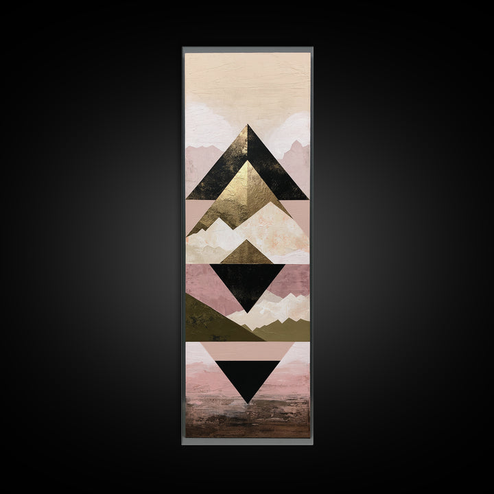 Triangle Mountain Landscape Canvas Print, Sacred Geometry Art, Art Print, Living Room Decor, Geometry, Digital Wall Art, SGA-1x3-77