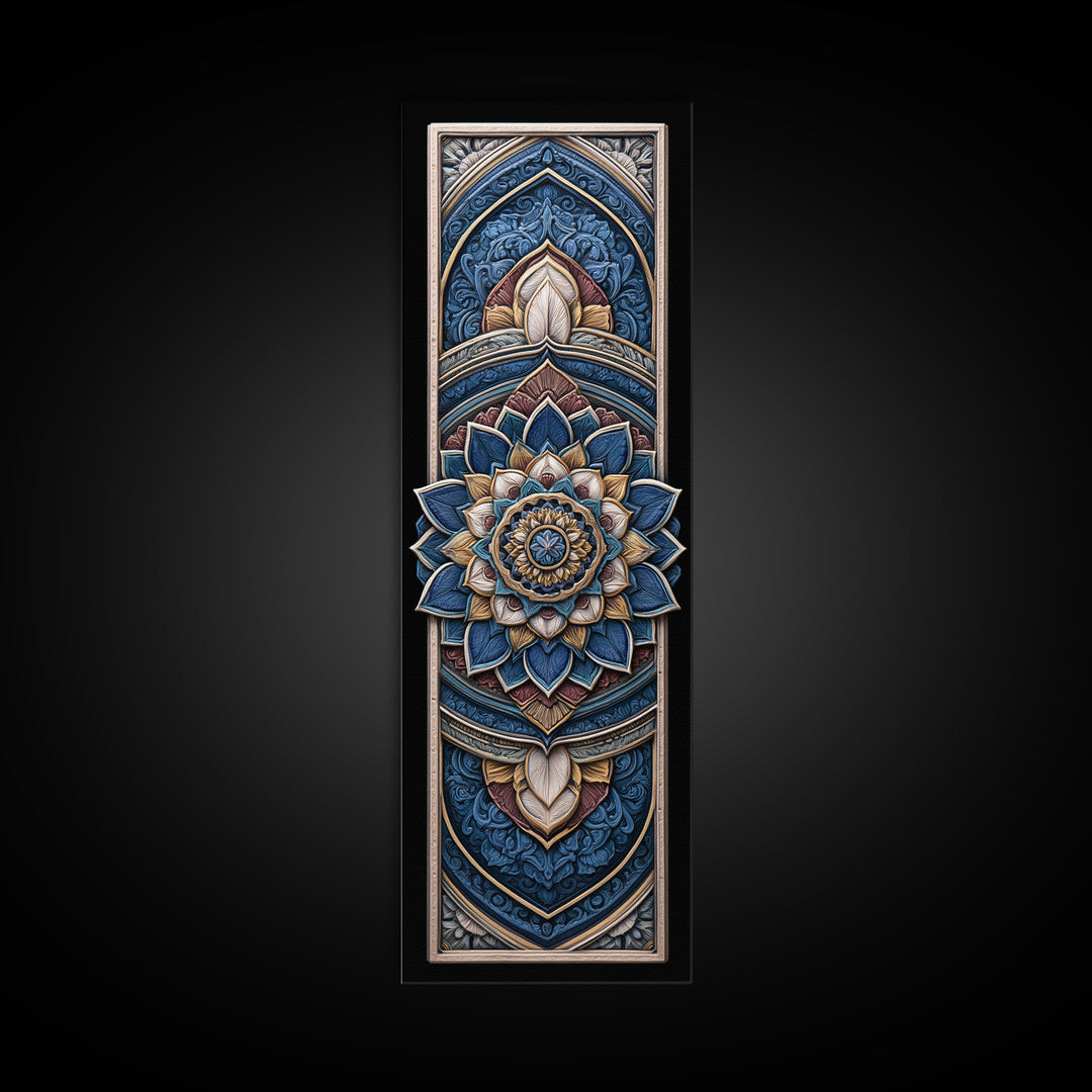 Mandala Lotus with Precise Radial Symmetry Canvas Print, Sacred Geometry Art, Luxury Decor, Living Room Decor, Geometry, SGA-1x3-86