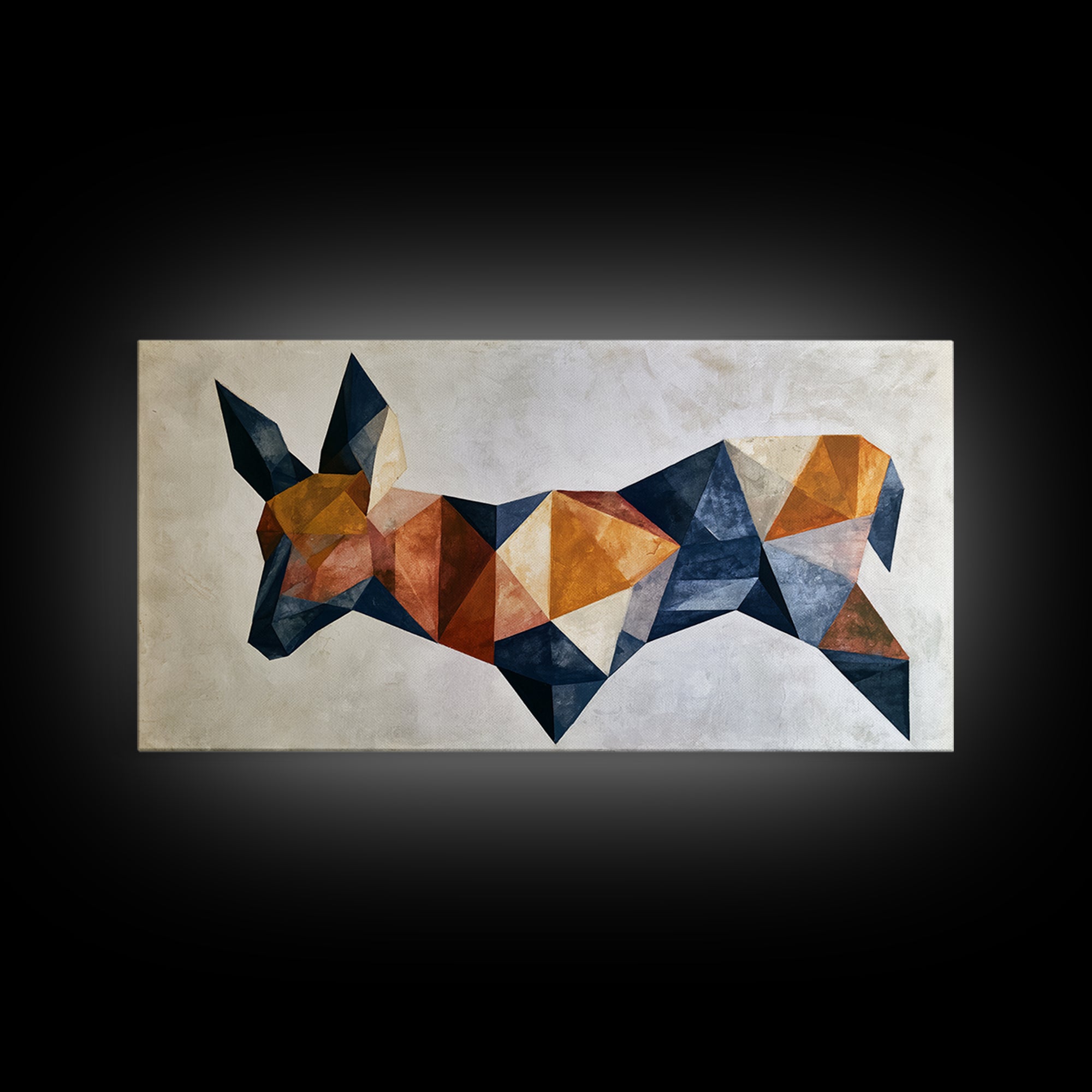 Sacred Deer Formed from Geometric Facets Framed Canvas Print, Sacred Geometry Art, Wall Art Print, Living Room Decor, Geometry, SGA-2x1-51