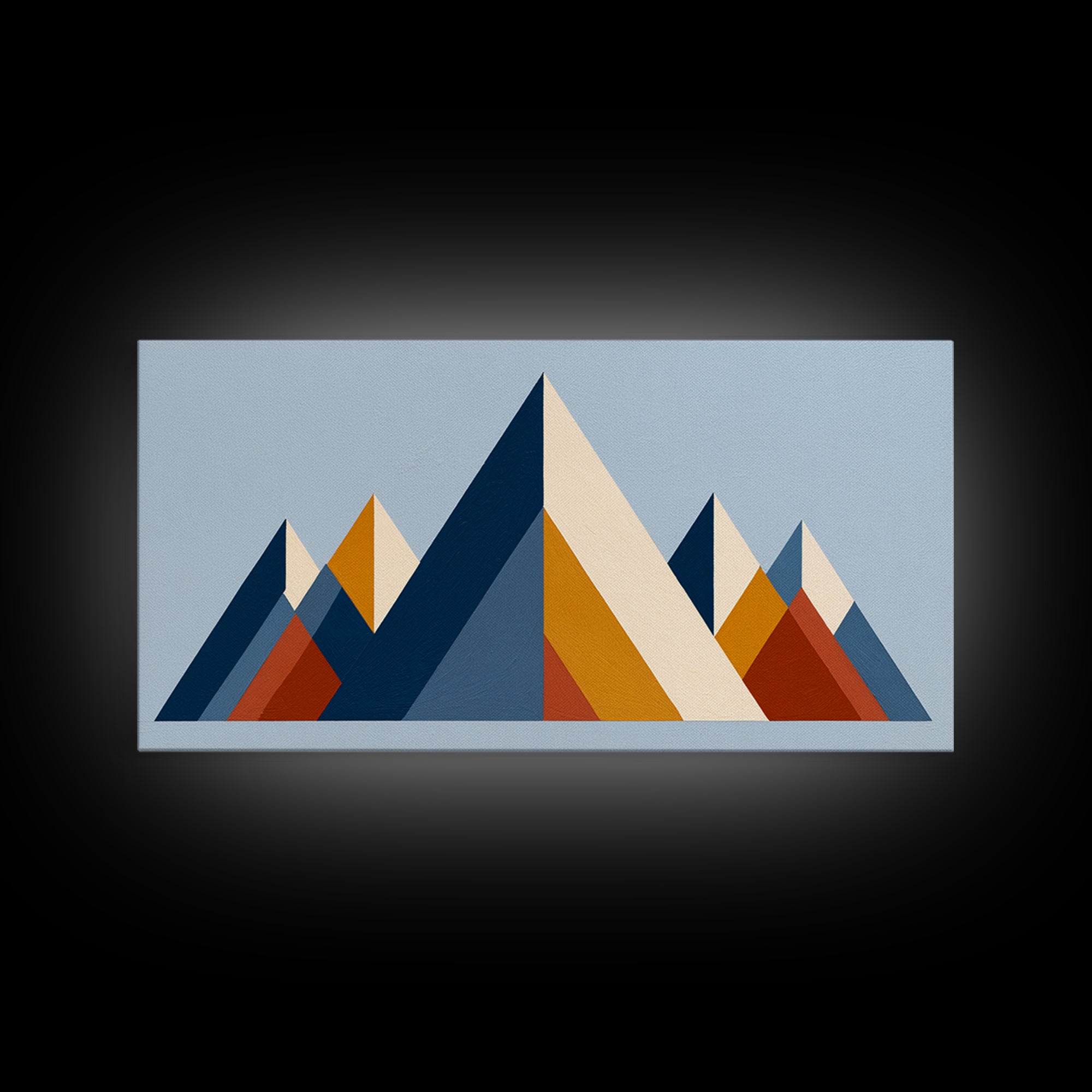 Triangle Mountain Landscape Framed Canvas Print, Sacred Geometry Art, Canvas Wall Art, Living Room Decor, Fine Art, Geometry, SGA-2x1-85