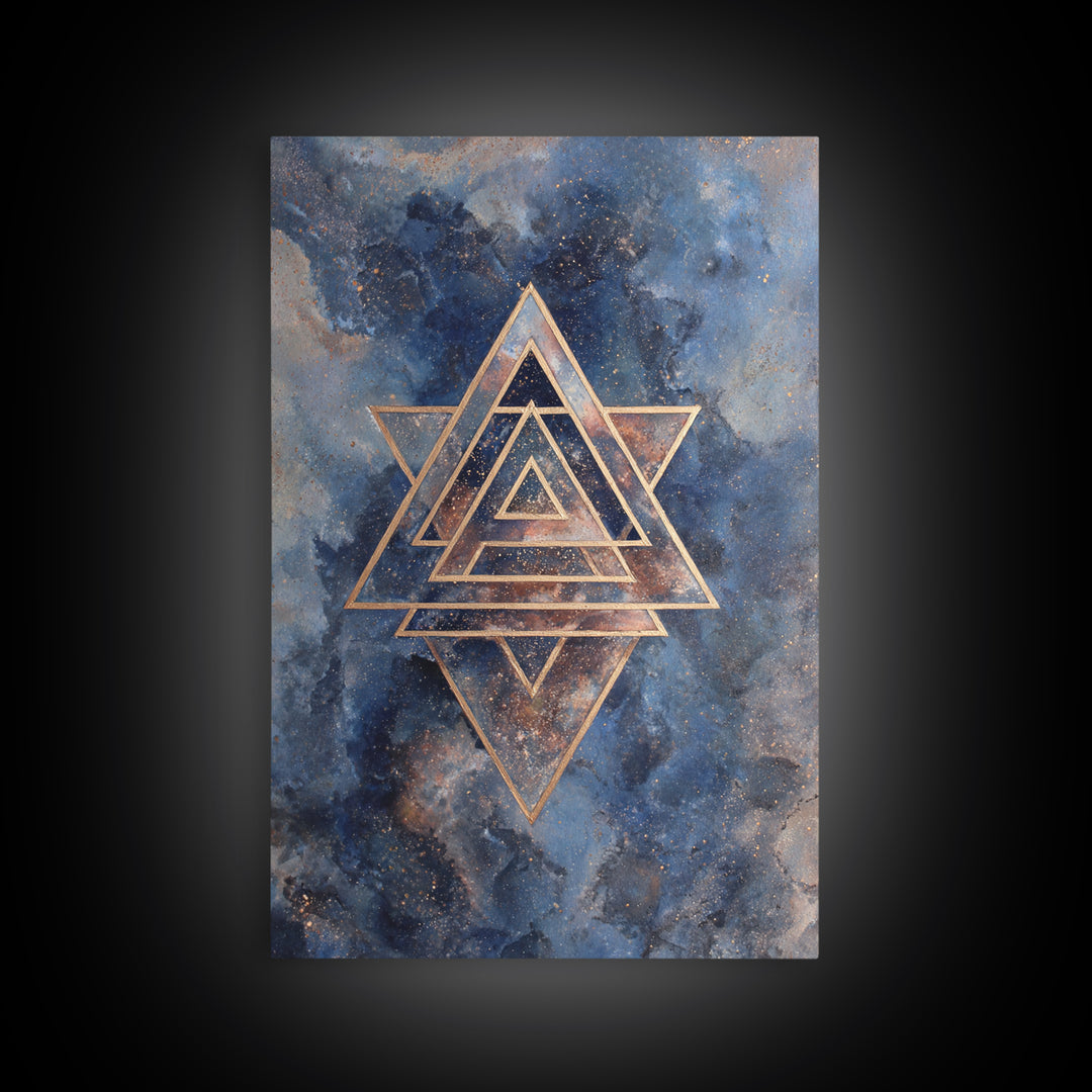 Triangle Mountain Landscape Canvas Print, Sacred Geometry Art, Printable Wall Art, Living Room Decor, Fine Art, Geometry, SGA-2x3-49