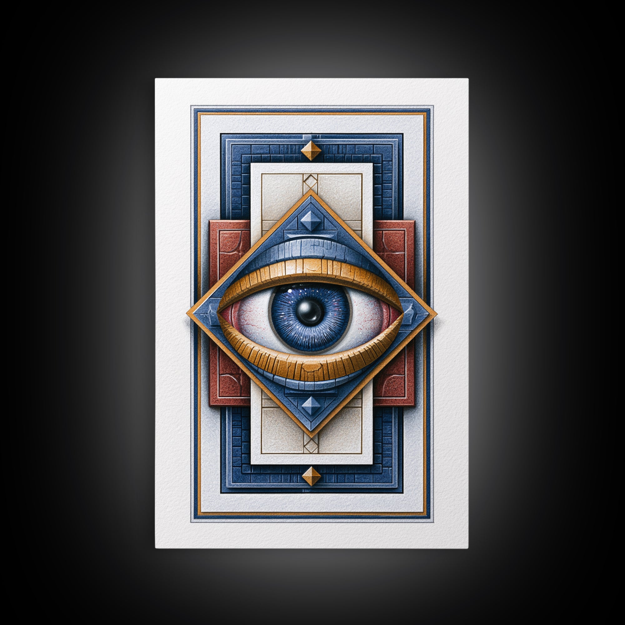 Cosmic Eye Inside Geometric Frame Framed Canvas Print, Sacred Geometry Art, Room Decor, Living Room Decor, Fine Art, Geometry, SGA-2x3-51