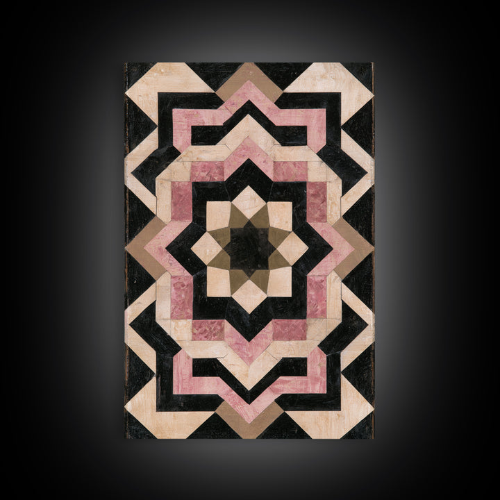 Moroccan Sacred Tile Star Pattern Canvas Print, Sacred Geometry Art, Geometric Wall Art, Living Room Decor, Geometry, SGA-2x3-8