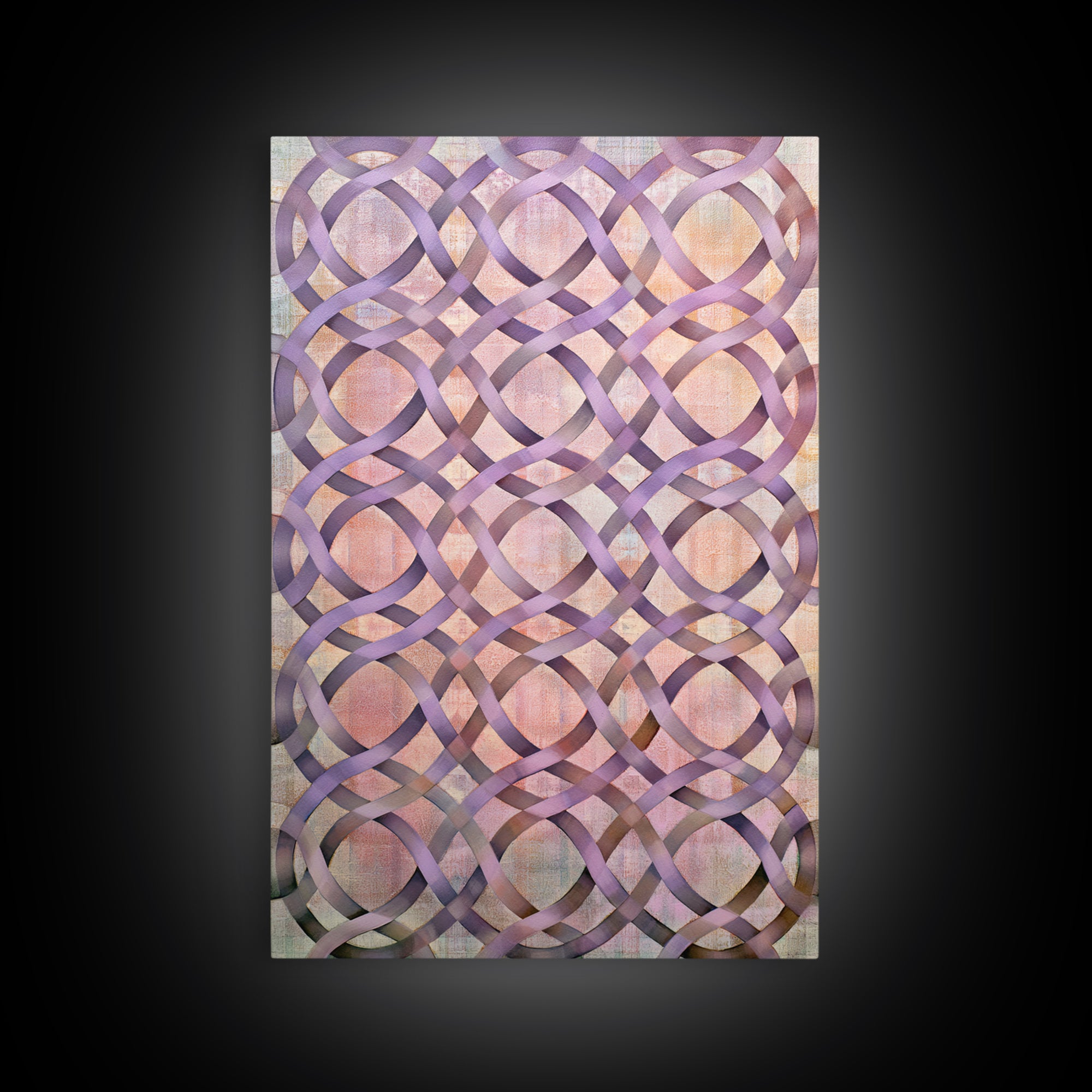 Crystal Grid Pattern Framed Canvas Print, Sacred Geometry Art, Boho Decor, Living Room Decor, Geometry, Spiritual Wall Art, SGA-2x3-85