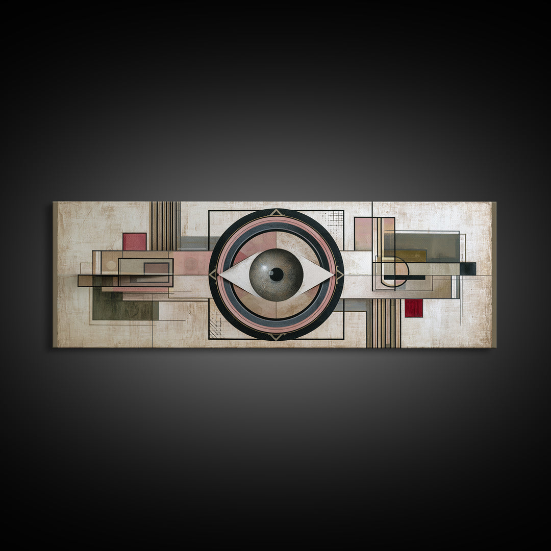 Cosmic Eye Inside Geometric Frame Canvas Print, Sacred Geometry Art, Spiritual Wall Art, Living Room Decor, Abstract Art, SGA-3x1-11