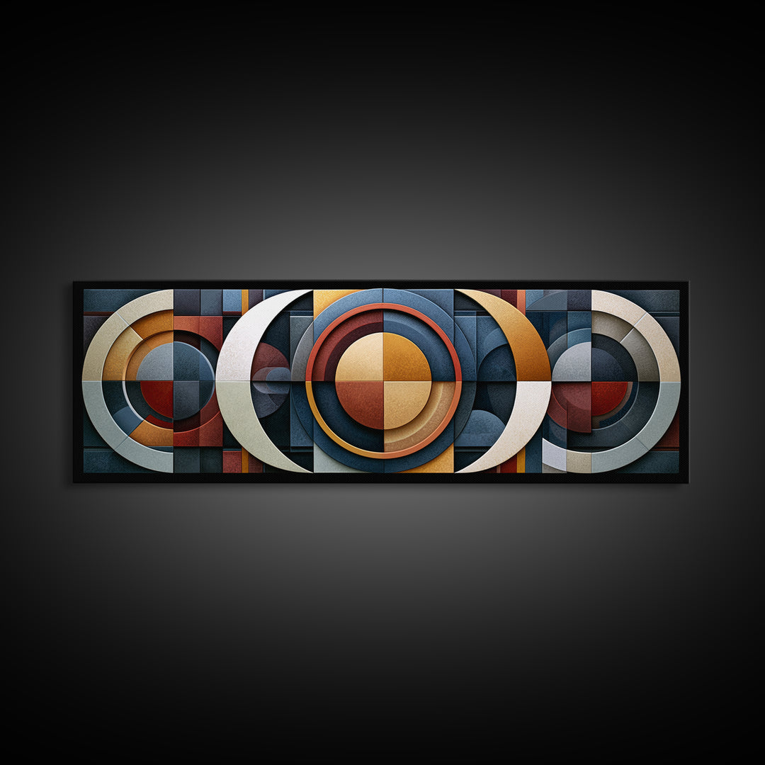Geometric Sun and Moon Balance Design Canvas Print, Sacred Geometry Art, Zen Wall Art, Living Room Decor, Fine Art, Geometry, SGA-3x1-20