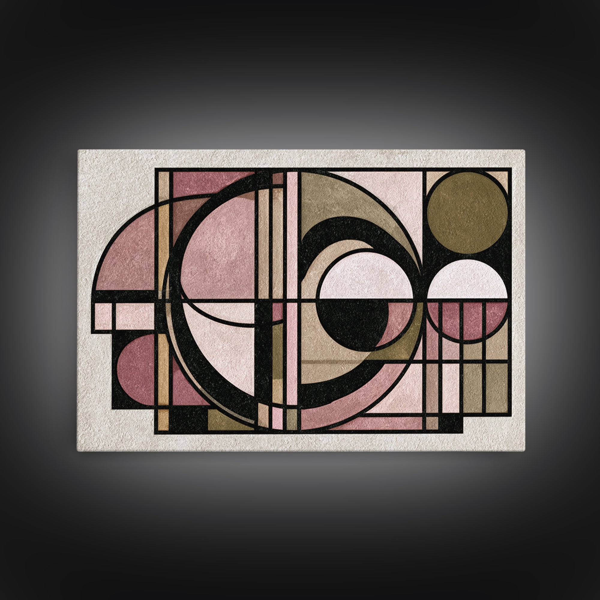Abstract Temple Plan Made from Sacred Lines Canvas Print, Sacred Geometry Art, Rustic Home Decor, Living Room Decor, Geometry, SGA-3x2-65