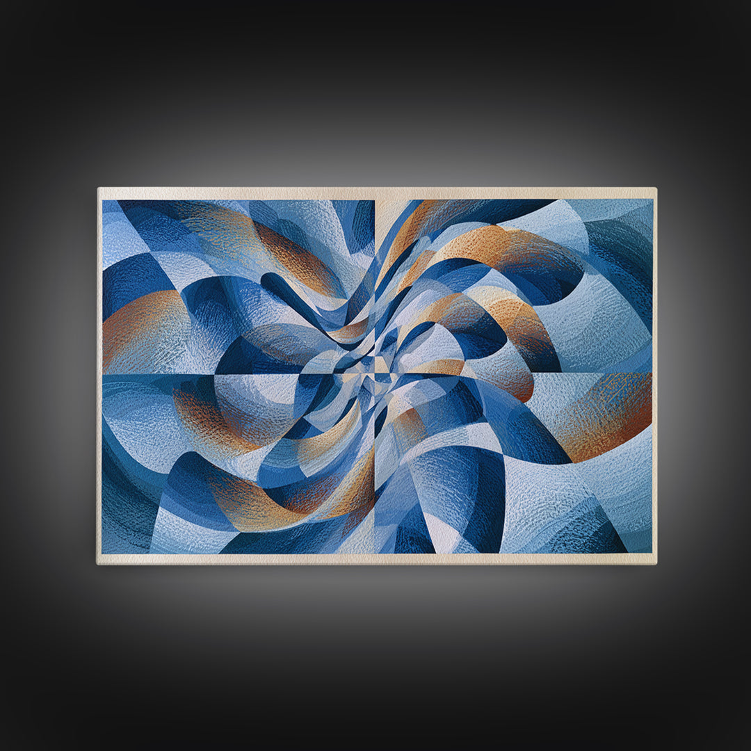 Geometric Wave Pattern Canvas Print, Sacred Geometry Art, Wabi Sabi Art, Living Room Decor, Fine Art, Geometry, Modern Decor, SGA-3x2-98