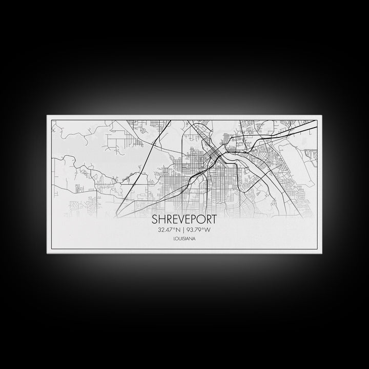 Shreveport City Map, Louisiana Art, Map Print, Modern Wall Art, Wall Art, Canvas Art, Dining Room Décor, Boho Wall Art, Congratulations Gift