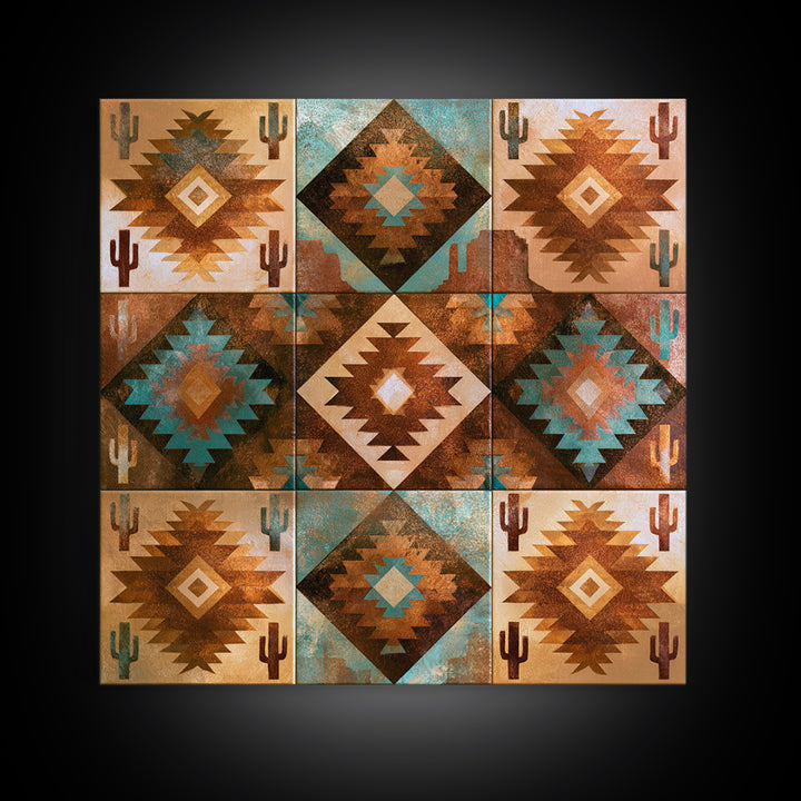 Navajo Geometric Pattern Framed Canvas Print, Southwestern Art, Western Wall Art, Southwestern Decor, Abstract Art, Mesa, SOU-1x1-52