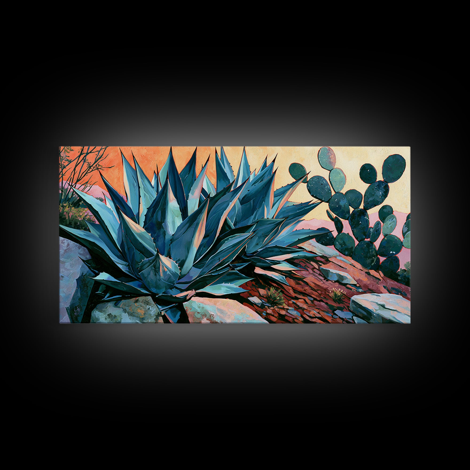 Agave Plant Closeup Canvas Print, Southwestern Art, Original Art, Southwestern Decor, Fine Art, Mesa, Landscape Art, Tile Art, SOU-2x1-57