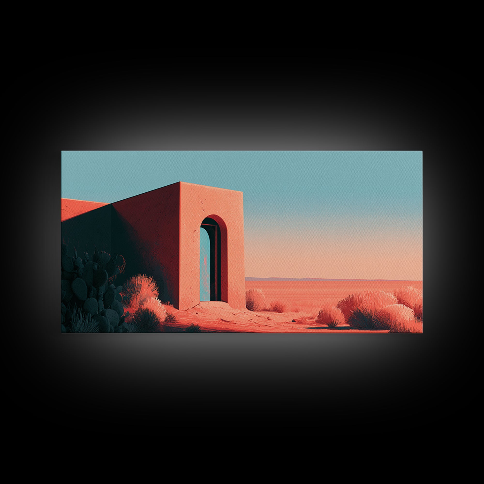 Adobe Doorway with Turquoise Blue Shadow Canvas Print, Southwestern Art, Boho Wall Art, Southwestern Decor, Fine Art, Mesa, SOU-2x1-73