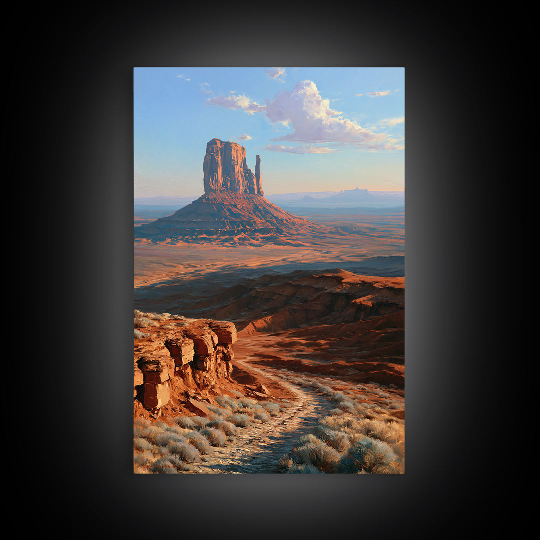 Desert Mesas in Terracotta and Turquoise Canvas Print, Southwestern Art, Original Art, Southwestern Decor, Fine Art, Mesa, SOU-2x3-9