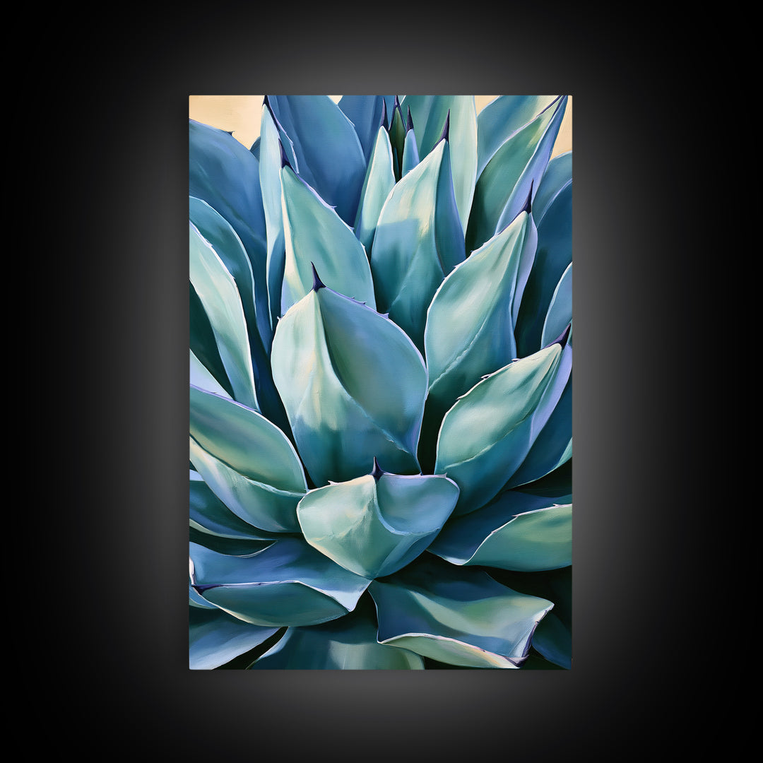Agave Plant Closeup Framed Canvas Print, Southwestern Art, Western Wall Art, Southwestern Decor, Fine Art, Mesa, Gallery Decor, SOU-2x3-93