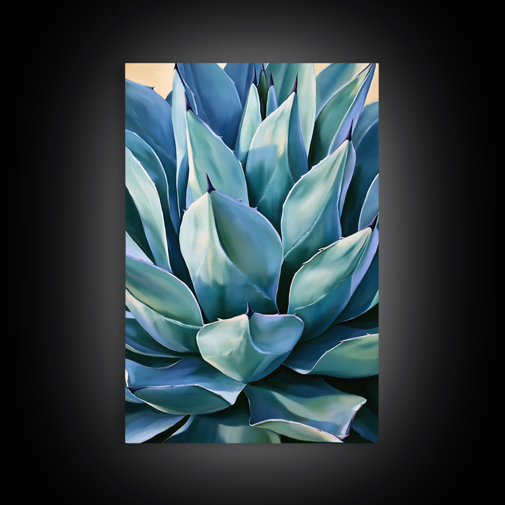 Agave Plant Closeup Framed Canvas Print, Southwestern Art, Western Wall Art, Southwestern Decor, Fine Art, Mesa, Gallery Decor, SOU-2x3-93