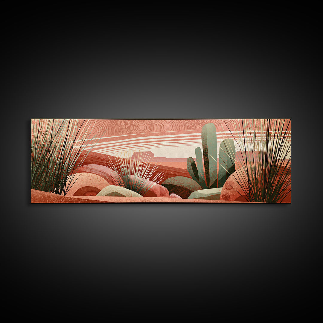 Tribal Blanket Abstract Without Sacred Copying Canvas Print, Southwestern Art, Antique Oil Painting, Southwestern Decor, Mesa, SOU-3x1-54
