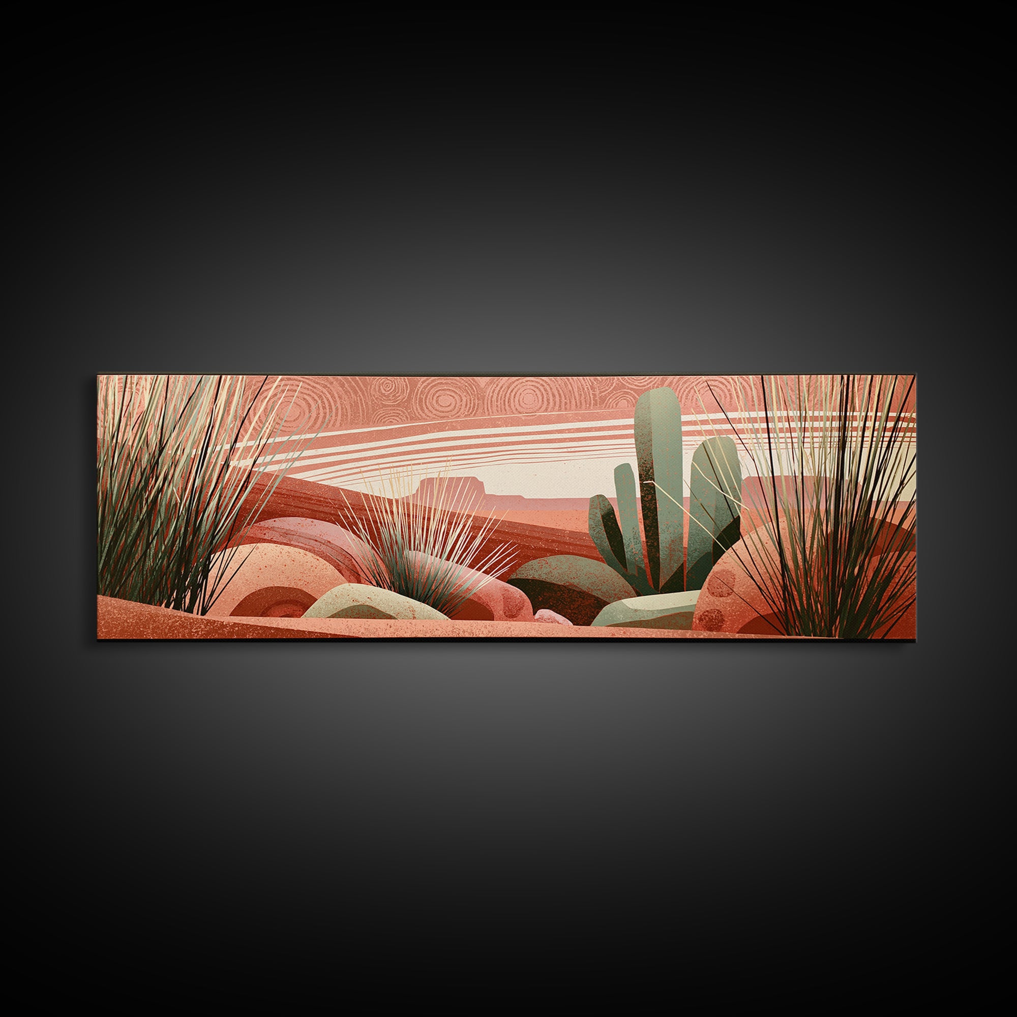 Tribal Blanket Abstract Without Sacred Copying Canvas Print, Southwestern Art, Antique Oil Painting, Southwestern Decor, Mesa, SOU-3x1-54