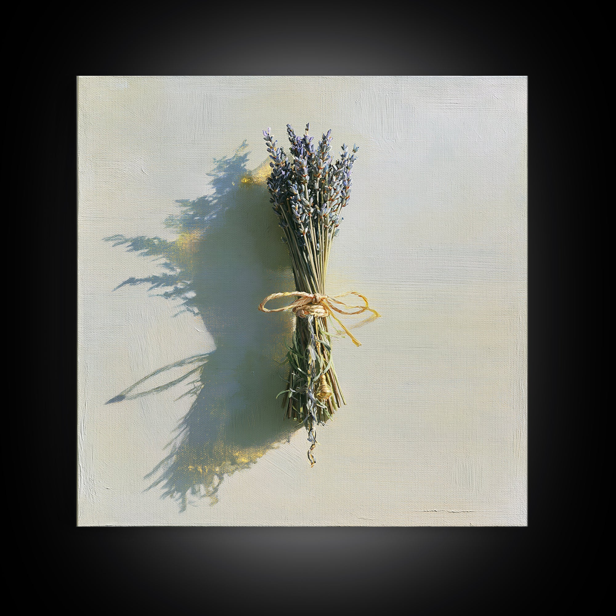 Lavender Bundle with Soft Shadow Canvas Print, Spa Art, Animal Art, Spa Decor, Fine Art, Serenity, Gallery Decor, Neutral Decor, SPA-1x1-31